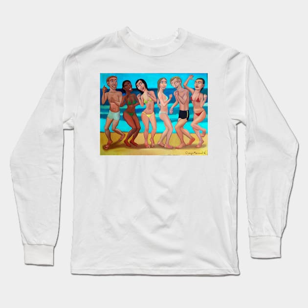 Party on the beach 5 Long Sleeve T-Shirt by diegomanuel